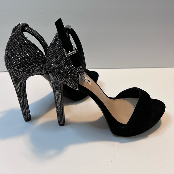 Steve Madden Kisha Jeweled Platform Sandals Black Size 9M EUC - Picture 4 of 12